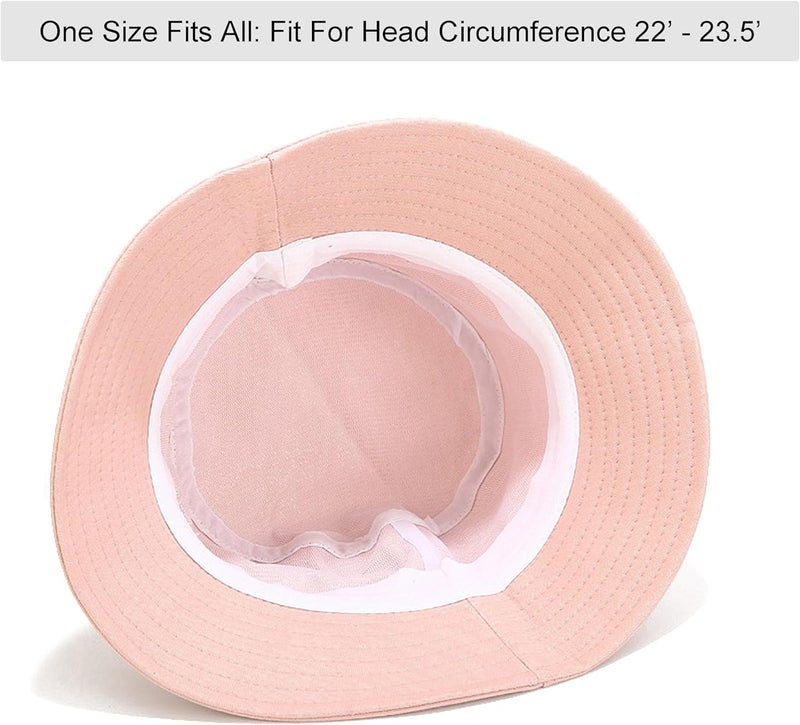 Wheebo Solid Color Bucket Hat for Women Summer Beach Fishmen Hat for Lady Adult Unisex Cotton Cap…… - Image 5